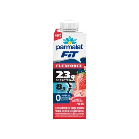 Bebida Lactea Parmalat Flexforce 23g Proteina 8g Colageno Shake Morango 250ml
