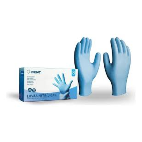 Luva descartavel imbat pcc/100 nitrilica sem po m 9 azul