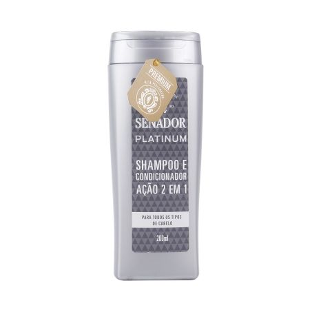 Shampoo e condicionador senador 200ml platinum 2 em 1