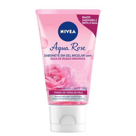 Sabonete Gel Nivea Facial Aqua Rose Todos Tipos Pele 150Ml