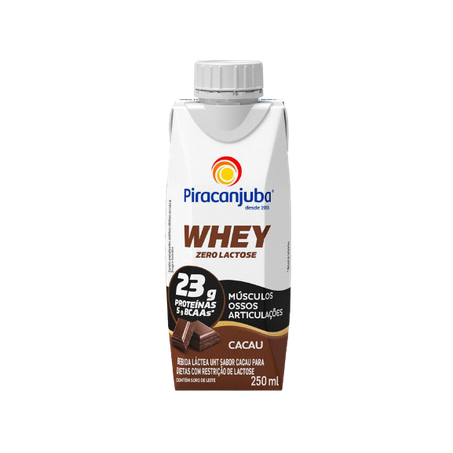 BEBIDA LACTEA PIRACANJUBA WHEY CACAU ZERO LACTOSE 12UN