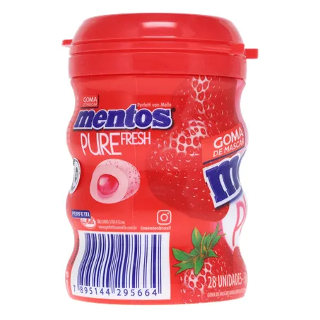 Chiclete mentos fresh morango pote 56g 360-26