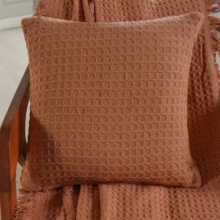 CAPA TESSI ALMOFADA WAFFLE TERRACOTA 45X45