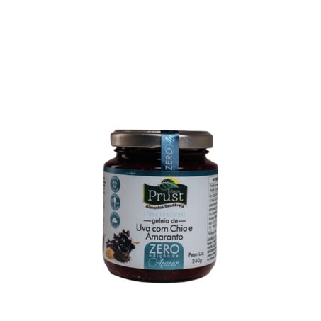 GELEIA PRUST ZERO AÇUCAR UVA COM CHIA E AMARANTO VIDRO 240G