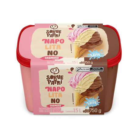 SORVETE SORVEPATRI 1.5L NAPOLITANO