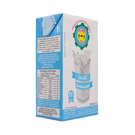 LEITE LONGA VIDA TERRA VIVA SEMIDESNATADO 1L 360-22