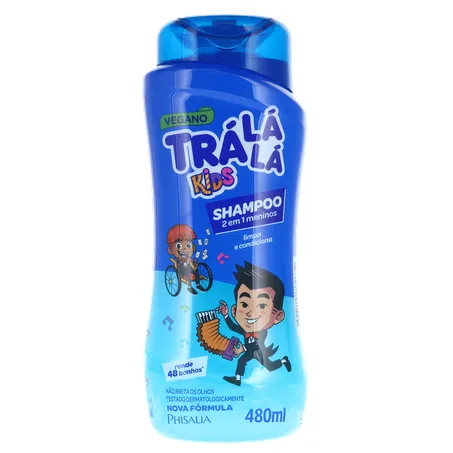 Shampoo Tralala Kids 2 em 1 Frasco 480Ml