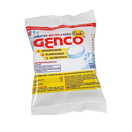 CLORO PASTILHA GENCO MULTIAÇÃO 200G