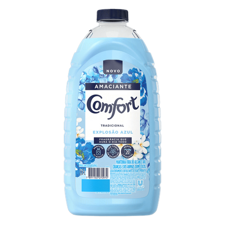 Amaciante de roupa comfor diluído explosão azul frasco 1,8l