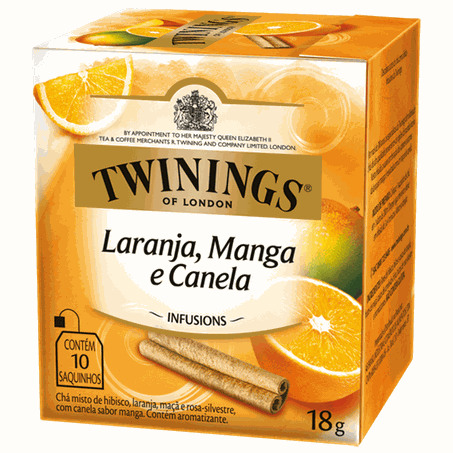 Cha Twinings 10 Saq. 18g Laranja/Manga/Canela