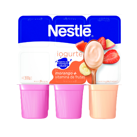 Iogurte Nestlé Morango e Vitaminas De Frutas Bandeja 510g 
  360-1