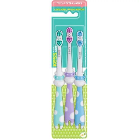 Escova Dental Infanti Kess Leve:3 Pague:2 Macia