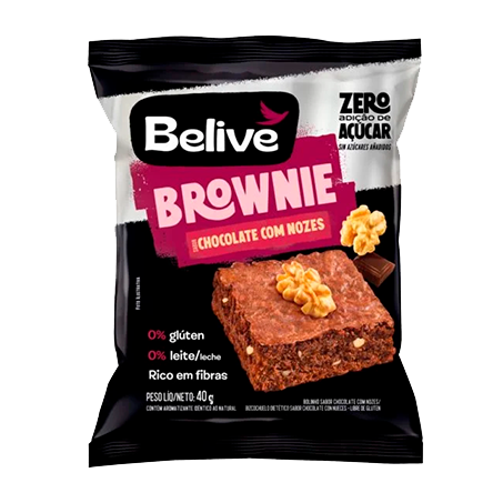 Bolinho brownie belive chocolate com nozes 40g