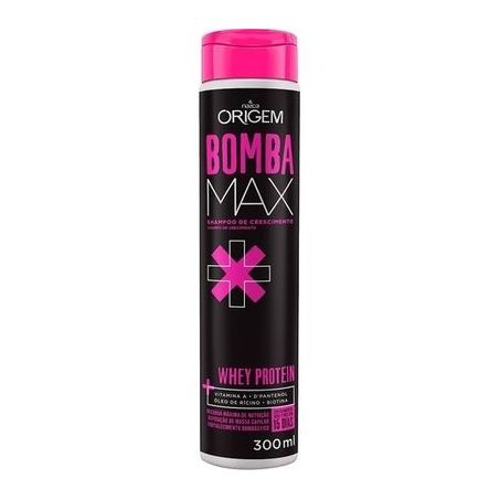 Shampoo de Crescimento Origem Bomba Max Whey Protein Embalagem 300ML