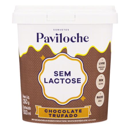 SORVETE CHOCOLATE TRUFADO ZERO LACTOSE PAVILOCHE