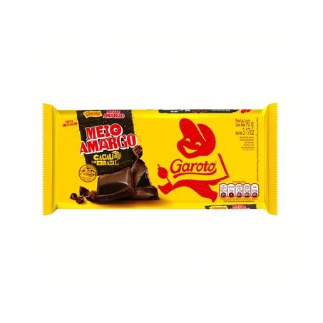Chocolate meio amargo garoto 80g