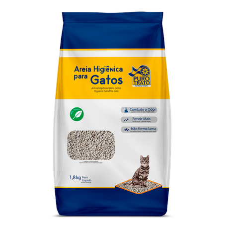 AREIA HIGIENICA P/GATOS PURO TRATO 1,8 KG         