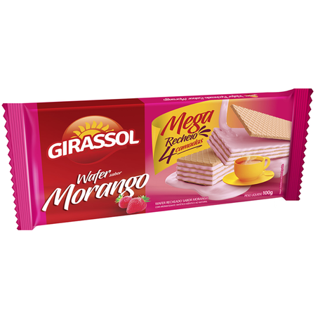 Wafer girassol 100g morango