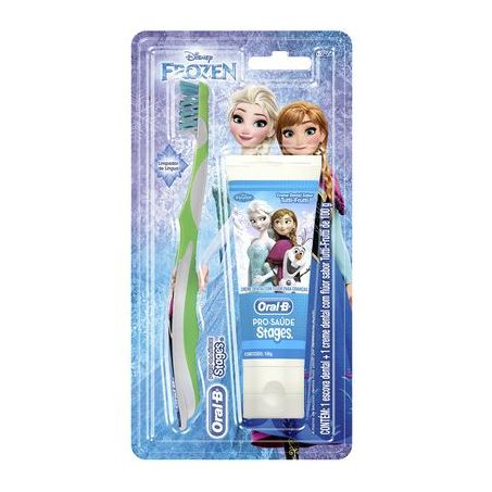 Kit escova + creme dental frozen oral b 100g