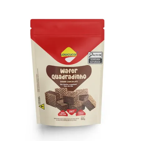 Wafer quadradinho chocolate lowcucar 60g