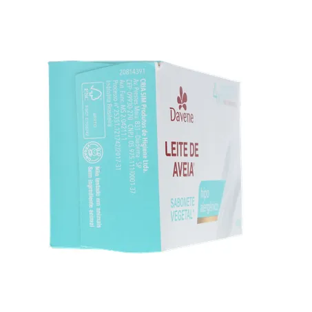 Sabonete Barra Vegetal Davene sem Perfume Leite de Aveia Clássico Caixa 90gr 360-29