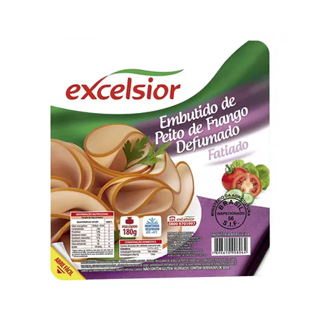 PEITO DE FRANGO DEFUMADO FATIADO EXCELSIOR