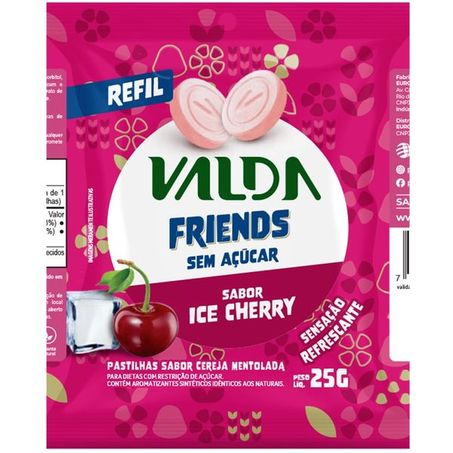 Pastilha sem açúcar ice cherry valda 25g