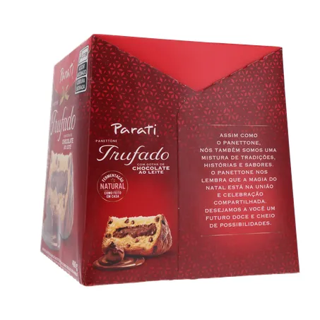 Panettone Parati Trufado com Gotas de Chocolate Ao Leite Caixa 400gr 360-25