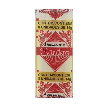 Vela sandero n.2 amarela c/8un