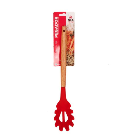Pegador Nix House Massa Silicone Cabo De Madeira Verm 31C