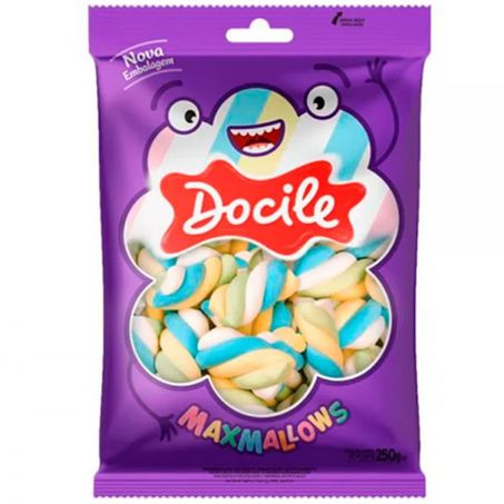 Bala maxmallows docile 250gr twist color 3 baunilha