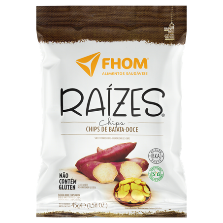 Chips de Batata-Doce Frita Fhom Raízes Pacote 45g