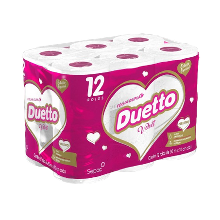 PAPEL HIG. DUETTO VELVET 30M C/12 LV MAIS PG MENOS