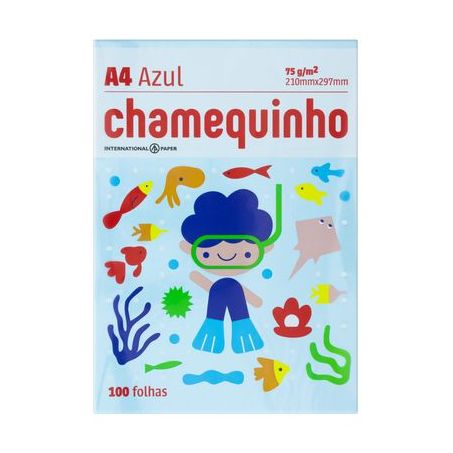 PAPEL OFICIO CHAMEQUINHO C/100 AZUL               