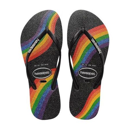 HAVAIANAS SLIM PRIDE PRETO  TAM 39/40
