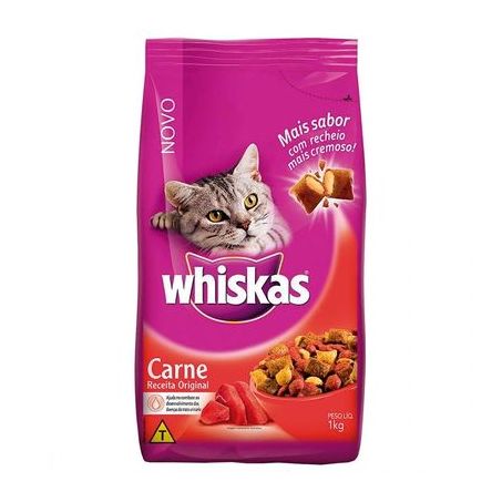 Ração gatos carne whiskas 900g