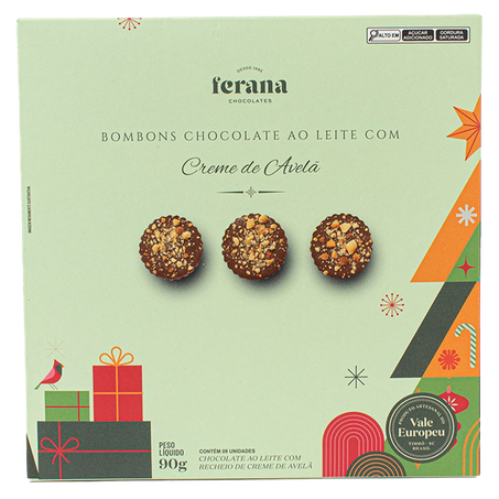 Bombons Ferana Ao Leite Com Creme de Avelã 90g