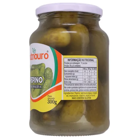 Pepino em Conserva Nutriouro 300G 360-6