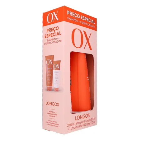 Kit Shampoo com 375Ml  Condicionador com 170Ml Ox Longos 360-31