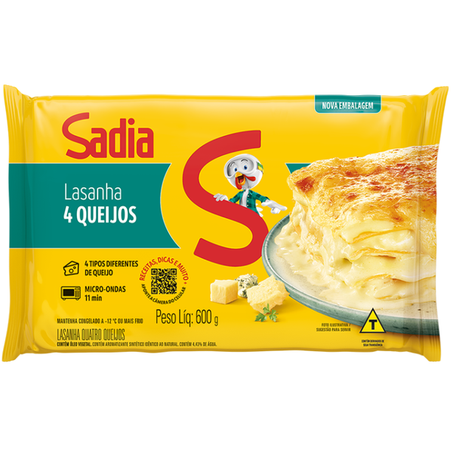 LASANHA SADIA 4 QUEIJOS CONG 600G
