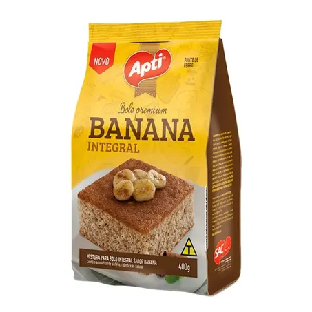Bolo integral aptiva banana 400g.