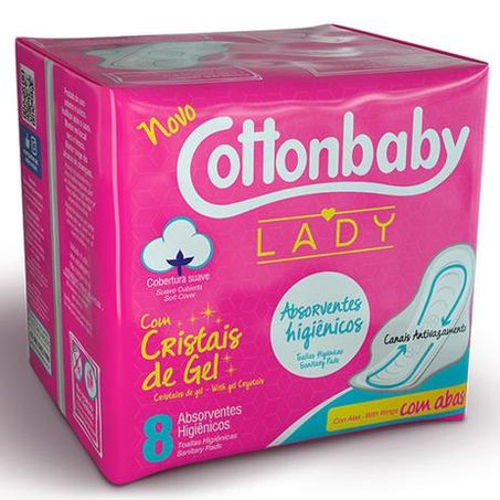 Absorvente cottonbaby lady 8x1 c/abas suave