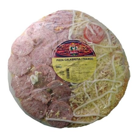 Pizza tia ines calabresa e frango 500g