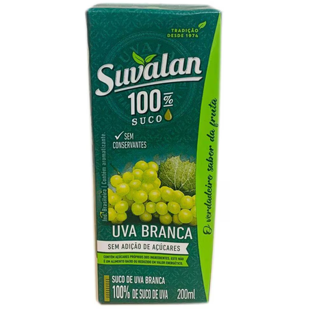 SUCO SUVALAN UVA BRANCA S/ACUCAR 200ML