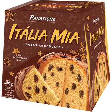 PANETTONE ITÁLIA MIA GOTAS DE CHOCOLATE CAIXA 400G