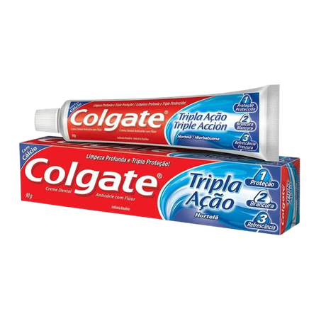 Creme dental colgate tripla açã hortelã 90g