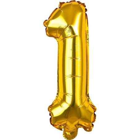 BALÃO REGINA METALIZADO PEQUENO DOURADO NUMERO 1
