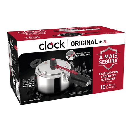 Panela De Pressão Clock Original Polida 4,5L