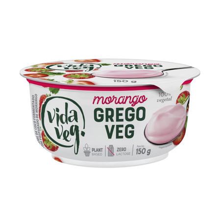 Iogurte Vegano Grego Vida Veg Morango Pote 150G
