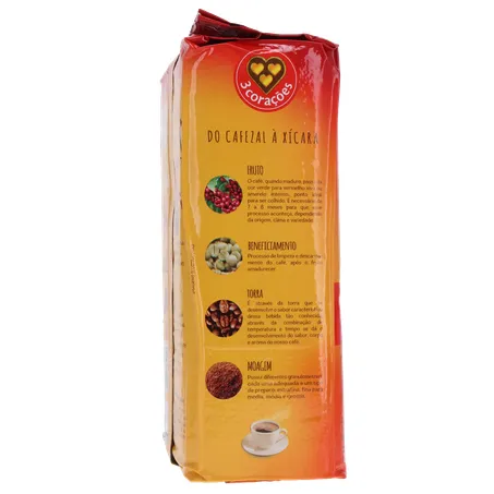 Cafe 3 coracoes tradicional vacuo lv500g pg 475g 360-26